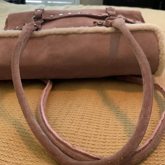 Dusty Pink Stuart Weitzman Shearling Bag.  12” X 7” X 4” - Picture 6 of 13